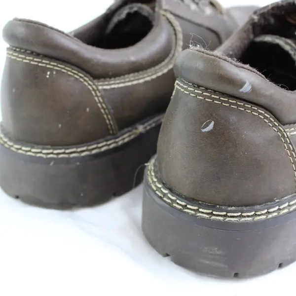 Rugged Outback Dark Brown Faux Leather Chunky Lace-Up Shoes Women's US Size 8.5W