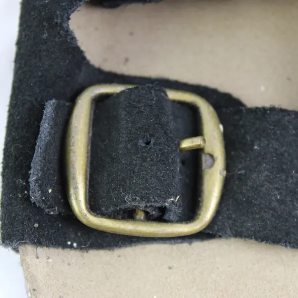 Faded Glory Black Leather Buckle Sandals Women's US Size 7