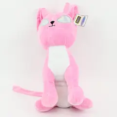 Ideal Toys Direct Pink Alien Cat Plush 15in Sitting Iridescent Eyes