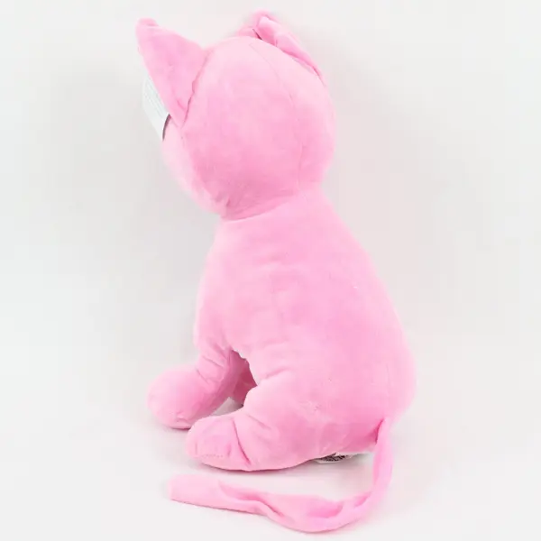Ideal Toys Direct Pink Alien Cat Plush 15in Sitting Iridescent Eyes