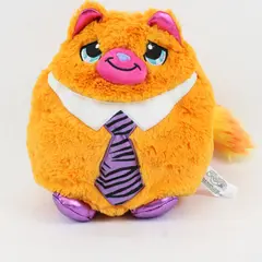 Misfittens Orange Cat Plush Basic Fun 2023 Purple Tie Stuffed Animal