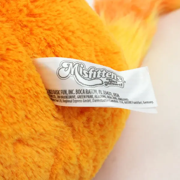 Misfittens Orange Cat Plush Basic Fun 2023 Purple Tie Stuffed Animal