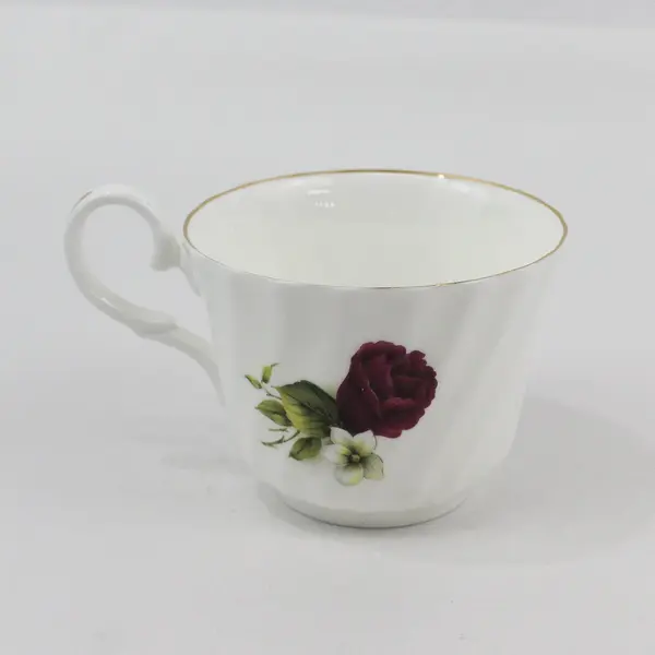 Vintage Royal Stuart Bone China Purple Rose Teacup and Saucer Made in England