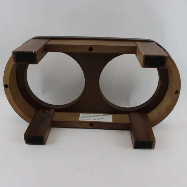 Brown Wooden Elevated Dog Food & Water Bowl Stand Raised Feeder
