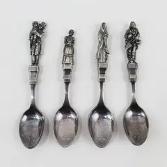 4  Reed and Barton A Christmas Carol Silver Plate Spoons 2 Ghosts Cratchits