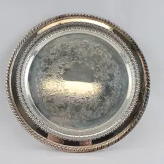 Vintage Wm A Rogers Silverplate Pierced Reticulated Serving Platter 14.75"