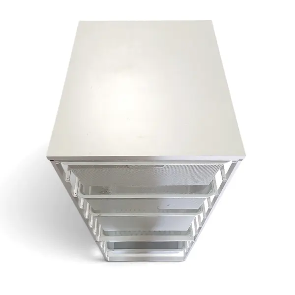 Elfa 5-Drawer Mesh Storage Cart White Metal Frame 47in - Local Pickup Only