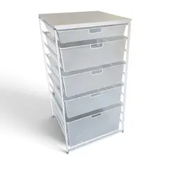 Elfa Wire Storage Rack with 5 Drawers White - Local Pickup Only
