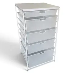 Elfa Ten Runner 201017 5 Drawer White Metal Wire Storage Rack - Local Pickup