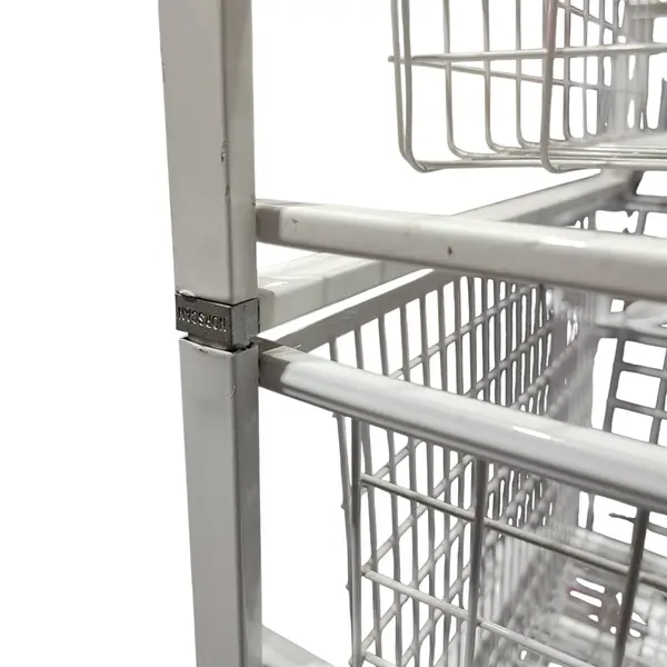 Norscan Wire Basket Storage Rack 4 Baskets 57in Tall 22x22 Chrome - Local Pickup