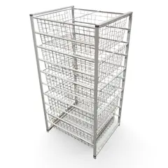 5 Basket Wire Mesh Pull-Out Storage Rack Organizer Metal - Local Pickup Only