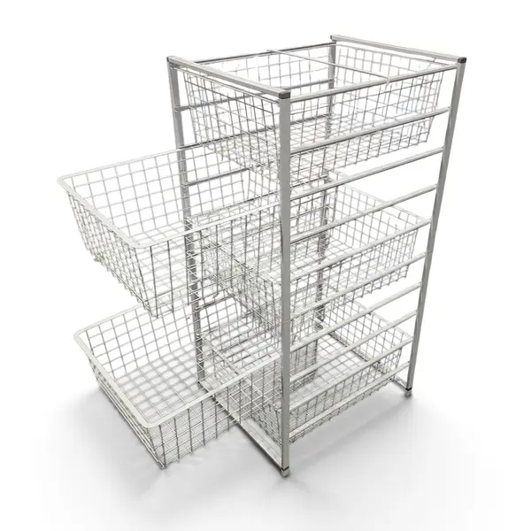 5 Basket Wire Mesh Pull-Out Storage Rack Organizer Metal - Local Pickup Only