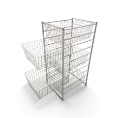 5 Basket Wire Mesh Pull-Out Storage Rack Organizer Metal Shelf - Local Pickup