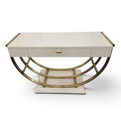 Thomasville White Gold Console Sofa Entryway Table Drawer - Freight/Local Pickup