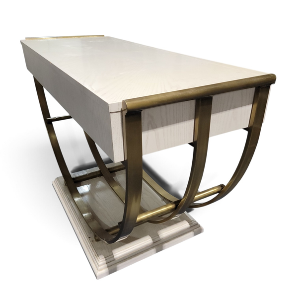 Thomasville White Gold Console Sofa Entryway Table Drawer - Freight/Local Pickup