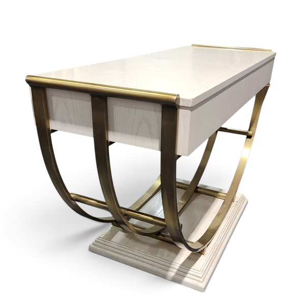 Thomasville White Gold Console Sofa Entryway Table Drawer - Freight/Local Pickup