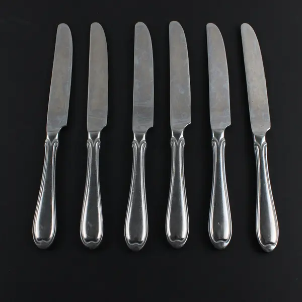 Set of 6 Wallace Silver Summerset Pattern 18/8 Stainless Dinner Knives 9.5"