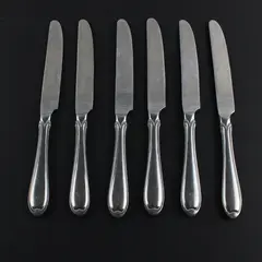 Set of 6 Wallace Silver Summerset Pattern 18/8 Stainless Dinner Knives 9.5"