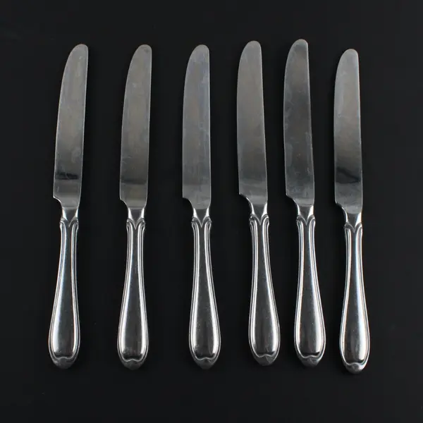 Set of 6 Wallace Silver Summerset Pattern 18/8 Stainless Dinner Knives 9.5"