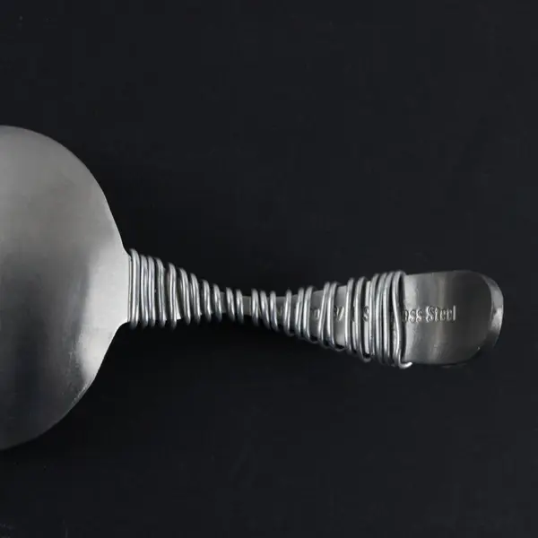 Unique SS Ornate Embellished Miniature Ladle Decorative Beads & Silver Wire 4"
