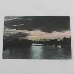 Vintage Rogue River By Moonlight Grants Pass Oregon Color Litho Postcard
