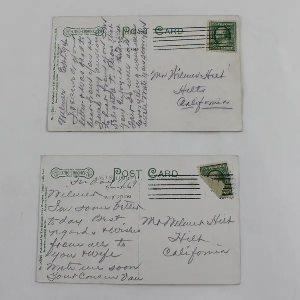 Lot of 2 1909 Indiana State Capitol Postcards The Indiana News Company