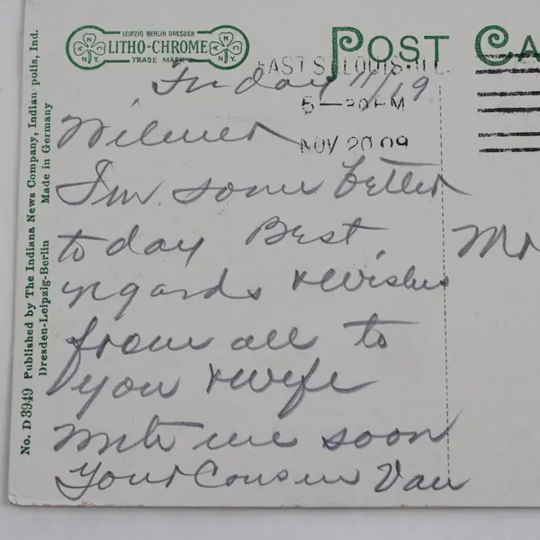 Lot of 2 1909 Indiana State Capitol Postcards The Indiana News Company