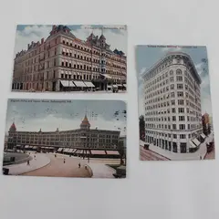 Lot Of 3 Indianapolis Indiana Buildings Litho Postcards 1909-10 Used