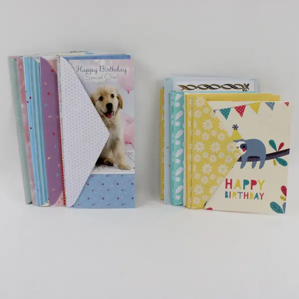 Lot of 25 Cute Colorful Birthday Cards with Envelopes
