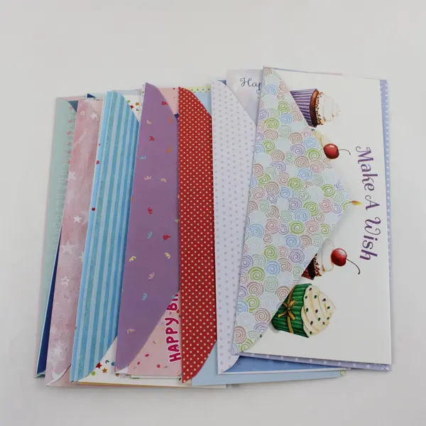 Lot of 25 Cute Colorful Birthday Cards with Envelopes