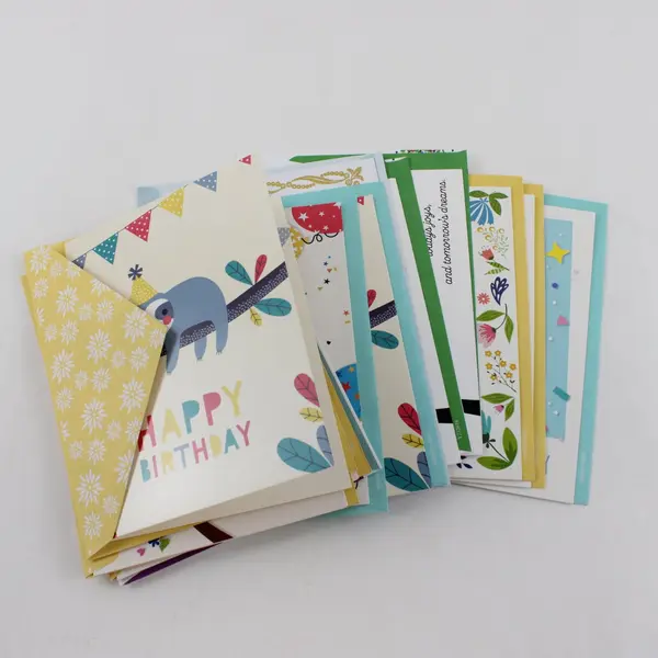 Lot of 25 Cute Colorful Birthday Cards with Envelopes
