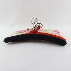 Lot of 5 Padded Fabric Covered Clothes Hangers, Assorted Colors 