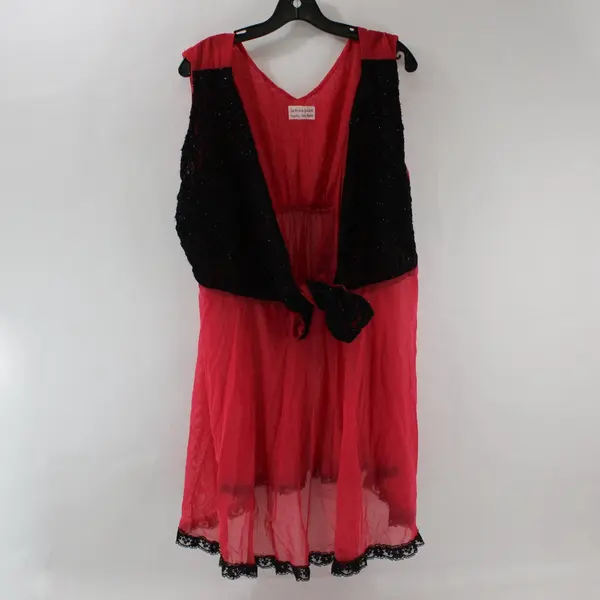 The Modern Goddess Approx 2X Hot Pink Black Mesh Chemise Lingerie