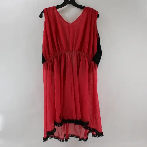 The Modern Goddess Approx 2X Hot Pink Black Mesh Chemise Lingerie