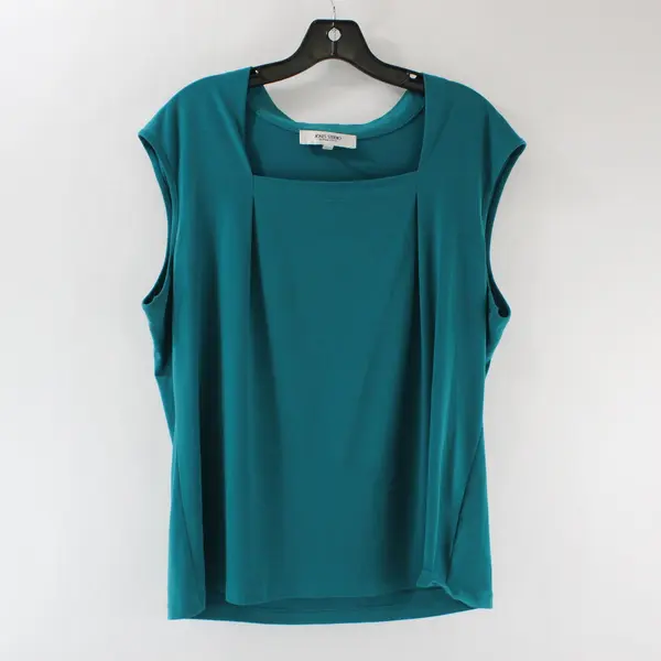 Jones Studio Teal Square Neck Cap Sleeve Women's Top XL