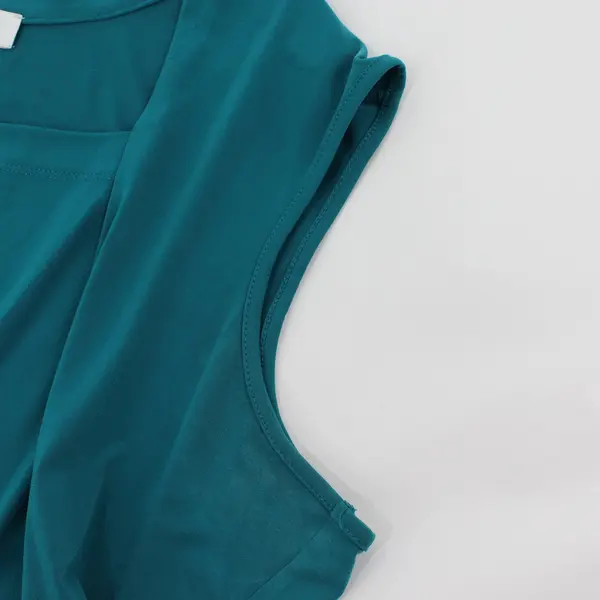 Jones Studio Teal Square Neck Cap Sleeve Women's Top XL