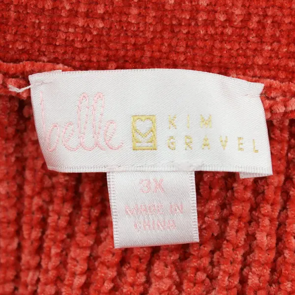 Belle Kim Gravel Orange Button-Front Knit Cardigan Women's 3X