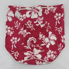 Big Dogs Pink and White Canvas Drawstring Beach Bag 15"