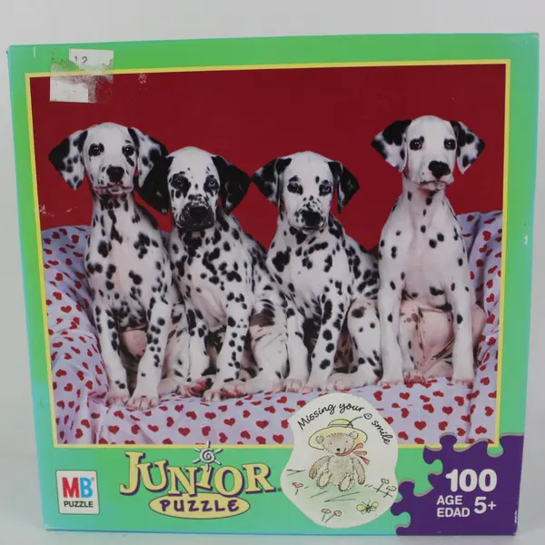 MB Puzzle Junior 100 Piece Dalmatian Puppies Jigsaw Puzzle Complete