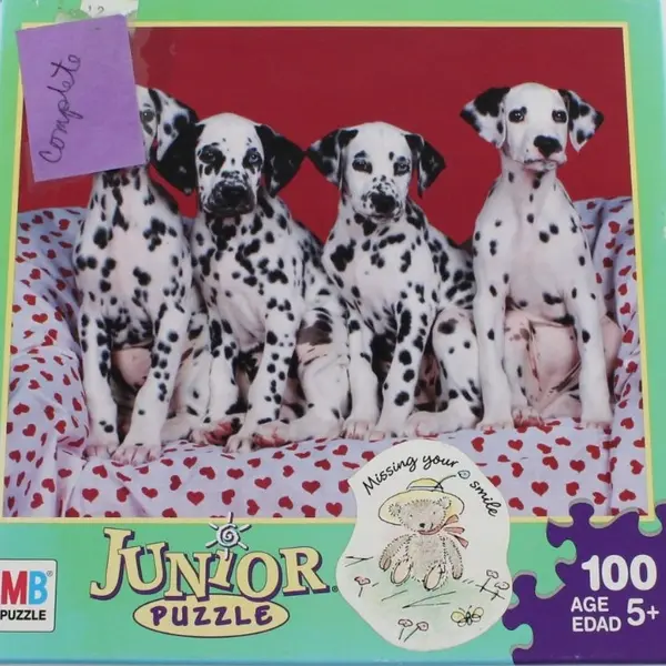 MB Puzzle Junior 100 Piece Dalmatian Puppies Jigsaw Puzzle Complete