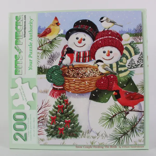 Bits and Pieces Snow Couple Feeding Birds 200 Pc Jigsaw William Vanderdasson