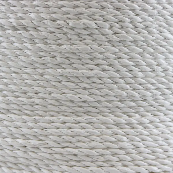 White Woven Round Paper Rope Storage Basket W/Handles