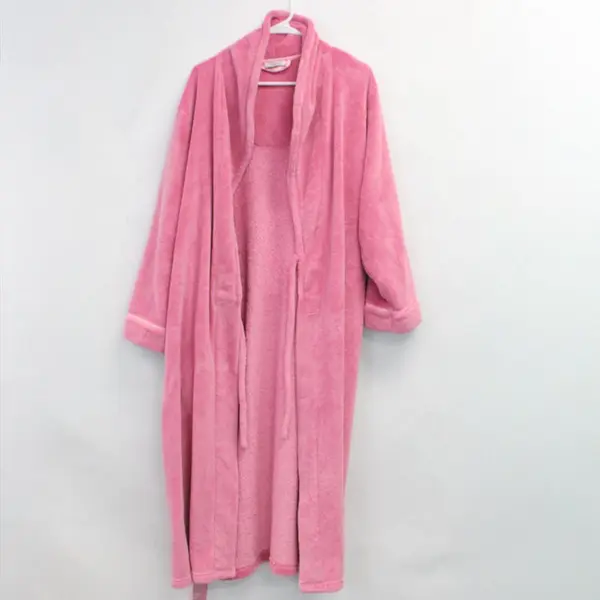 Anne Lewin New York Pink Fuzzy Robe Womens Estimated Large Tie