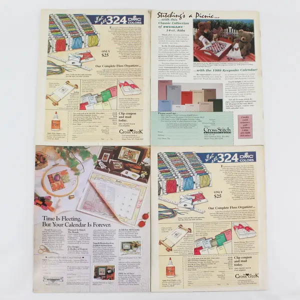 Lot of 4 Vintage 1988 Cross Stitch & Country Crafts Magazines Good