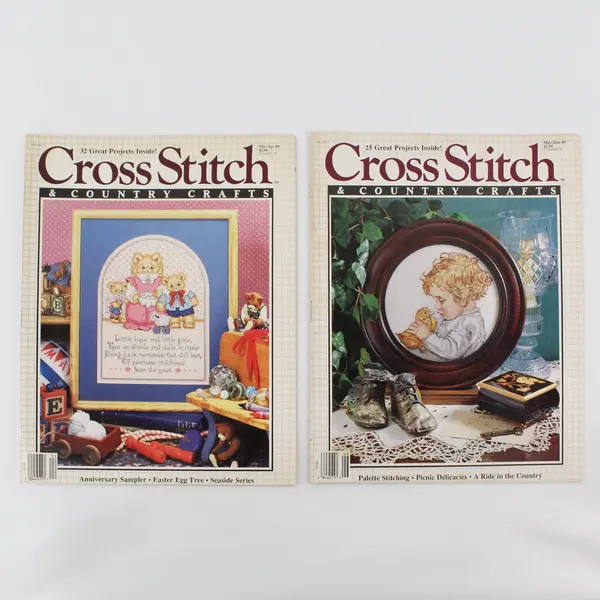 Lot of 5 Vintage 1989 Cross Stitch & Country Crafts Magazines Good
