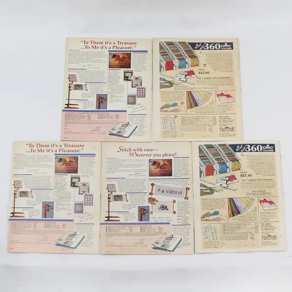 Lot of 5 Vintage 1991 Cross Stitch & Country Crafts Magazines
