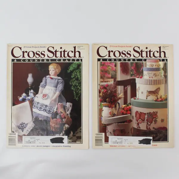 Lot of 5 Vintage 1991 Cross Stitch & Country Crafts Magazines
