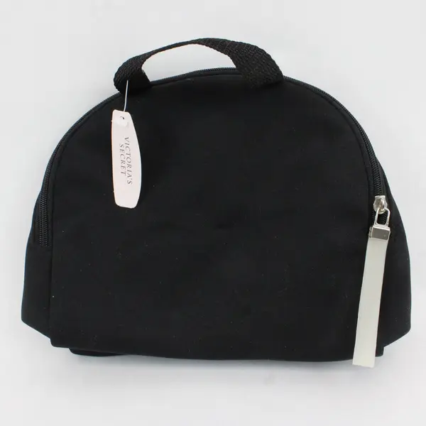 Victoria's Secret Small Black Makeup Zipper Pouch 8"
