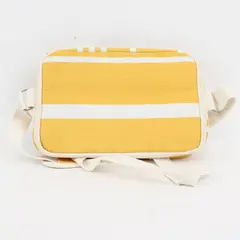 Business & Pleasure Co. Yellow and White Striped Beach Picnic Cooler Bag