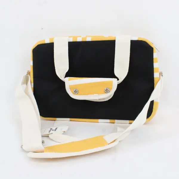 Business & Pleasure Co. Yellow and White Striped Beach Picnic Cooler Bag